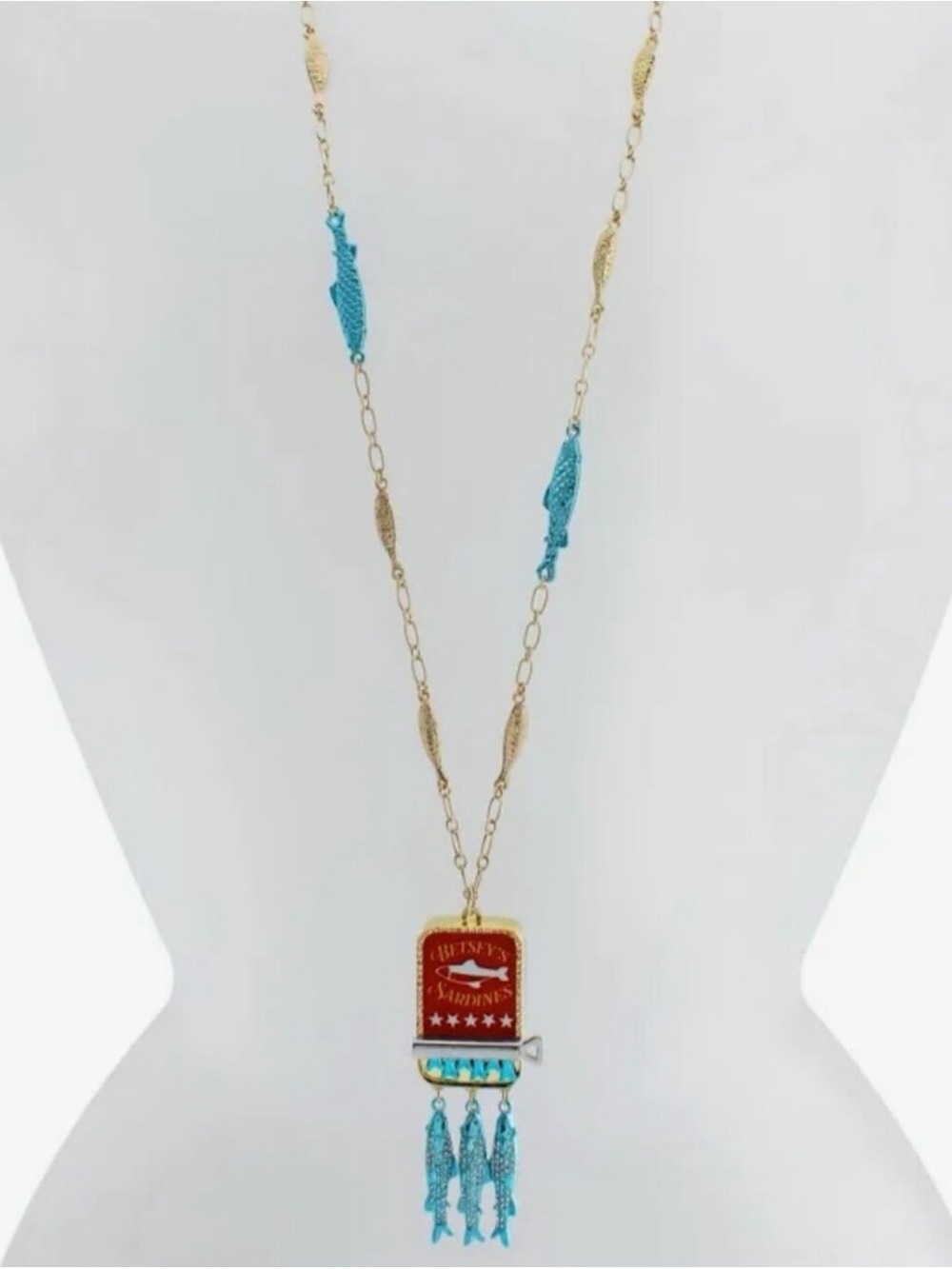 Betsey Johnson Sardine Tin Pendant Necklace - Picture 3 of 5